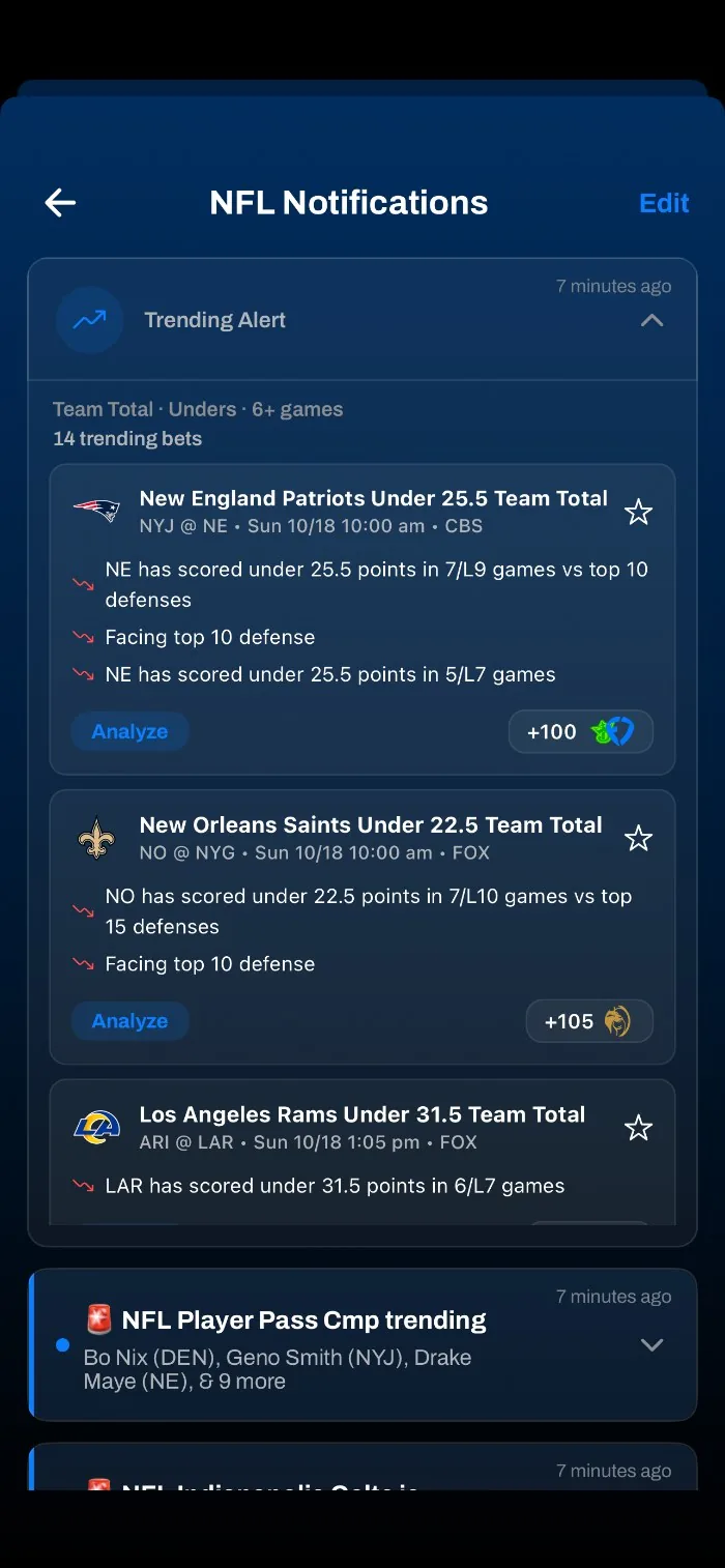 NFL Notifications